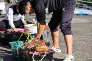 ③分別し、洗浄へ